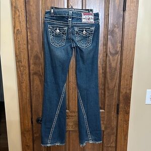 True Religion Joey Super T Flare Jeans Size 29 Long 33.25” inseam (E-14)